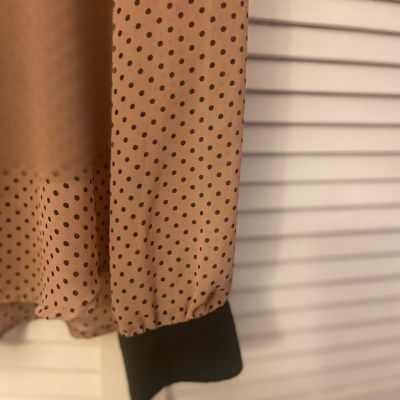 Long sleeve polka dot sheer button down shirt - Picture 6 of 9